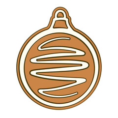 Wall Mural - Gingerbread bauble. Cartoon. Vector illustration