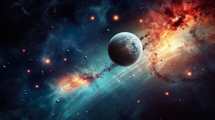 Wall Mural - nebula and galaxies in space. abstract cosmos background