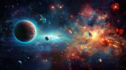 Wall Mural - nebula and galaxies in space. abstract cosmos background
