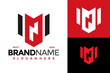 Letter N Shield Monogram Logo design vector symbol icon illustration