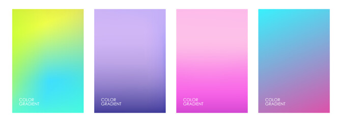 Fototapete - Bright color gradients. Set of abstract colored backgrounds for brochure covers, posters and flyers. Vector illustration.