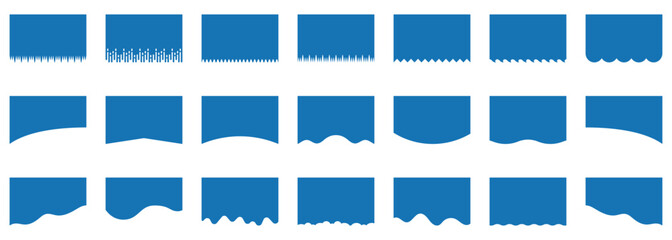 Wall Mural - divider shape set for web page bottom section or website top. separator for banner, app, poster. abs