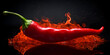 Spicy Fire, Red chili peppers sharp red siliculose pepper against a flame, Smoldering chili pepper adding spice to dishes, Red hot chili peppers, generative ai 