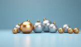 Fototapeta Mapy - Elegant Blue Christmas Ornaments