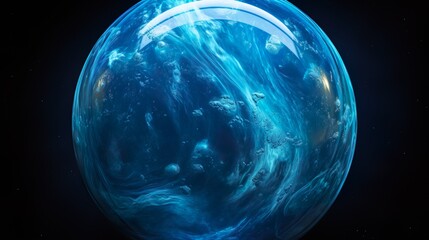 Canvas Print - frozen planet in space isolated on black, computer generated abstract object, 3d rendering