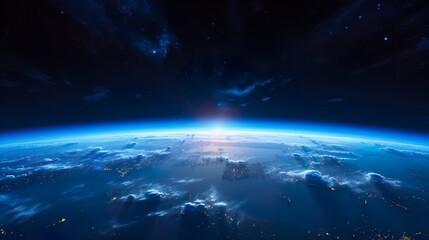 Wall Mural - blue space background, in the style of large canvas format, nightscape