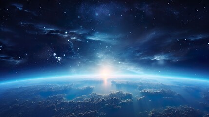 Wall Mural - blue space background, in the style of large canvas format, nightscape
