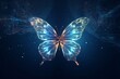 © Imagery Innovators - Butterfly in a digital futuristic style on background world map. The concept of a successful startup or investment or business transformation, Generative AI