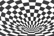 © JK2507 - Geometric Black and White Abstract Hypnotic Worm-Hole Tunnel - Optical Illusion - Vector Illusion Optical Art