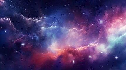 Wall Mural - purple and blue space background with a light trail in the middle abstract
