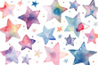 Star watercolor illustration background. Simple star backdrop. Abstract vector pattern.