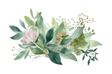 Wall Mural - Watercolor vector flowers. Botanical illustration. Wild bouquet. 