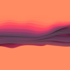 Poster - Magical waves of fabric in the wind with vivid color gradient. Futuristic background. 3d rendering digital illustration