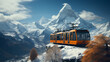 Train en déplacement au milieu des montagnes Suisse, neige, Europ, train, magnifique paysage, Zermatt, Cervin, Switzerland