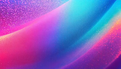 Poster - color gradient background grain texture holographic uv led illumination neon light blue magenta pink glitter on bright shimmering fluorescent abstract overlay