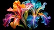 flowers, psychedelic, Art Nouveau, bright vivid colours, 16:9