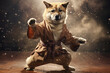 dog practicing martial arts
