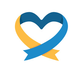 Sticker - down syndrome heart ribbon