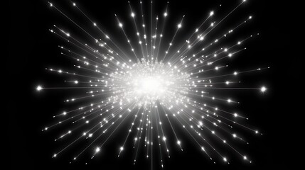 Wall Mural - Sparkling stars, flickering and flashing lights. Collection of different light effects on black background.