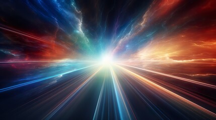 Canvas Print - universe of neon colors. colorful universe with colors merging. stars, nebulae, star dust, smoke... 