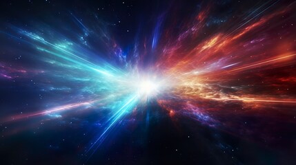 Canvas Print - universe of neon colors. colorful universe with colors merging. stars, nebulae, star dust, smoke... 
