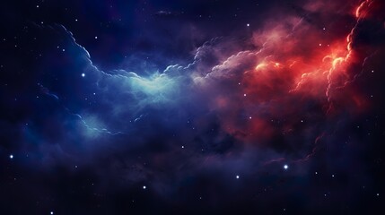 Canvas Print - universe of neon colors. colorful universe with colors merging. stars, nebulae, star dust, smoke... 