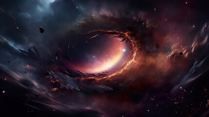 Wall Mural - universe of neon colors. colorful universe with colors merging. stars, nebulae, star dust, smoke... 