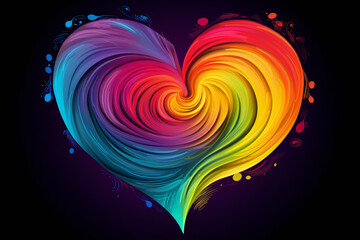 Poster - A rainbow-colored heart, representing love, hope, and joy