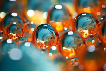 Poster - A close-up of nanoscale spheres arranged in a precise pattern, resembling a microscopic work of art,