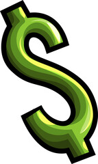 Dollar sign cartoon funny illustration