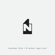 N1 or 1N Number one and N letter logo design minimal and clean