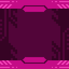Poster - Pink Cyberpunk Pixel Art Industrial Frame Background