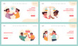 Child Conflict Resolution set. Strategies for peaceful interactions among children. Win win solutions, compromise, and active listening skills. Flat vector illustration