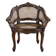 antique vintage rattan chair isolated object