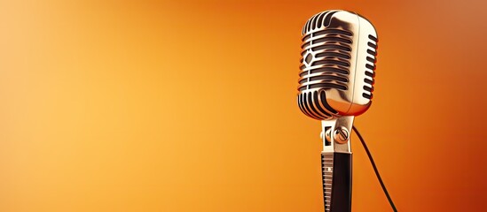 Wall Mural - Retro microphone on a colorful background let s sing Copy space image Place for adding text or design