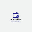 Letter K and Wallet logo icon design minimal and clean