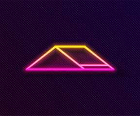 Poster - Glowing neon line Skate park icon isolated on black background. Set of ramp, roller, stairs for a skatepark. Extreme sport. Vector