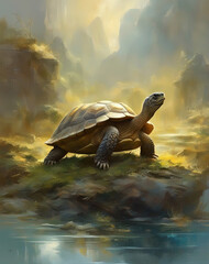Wall Mural - turtle on the beach