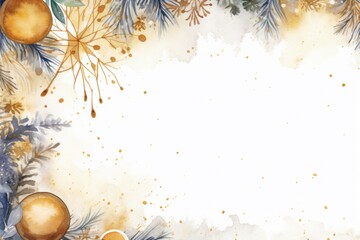Poster - A beautiful watercolor painting of a Christmas wreath. Perfect for holiday-themed designs and decorations.
