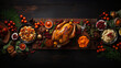 thanksgiving dinner top view festive table