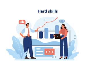 Poster - professionals enhancing career prospects through hard skills development, with a focus on analytics 