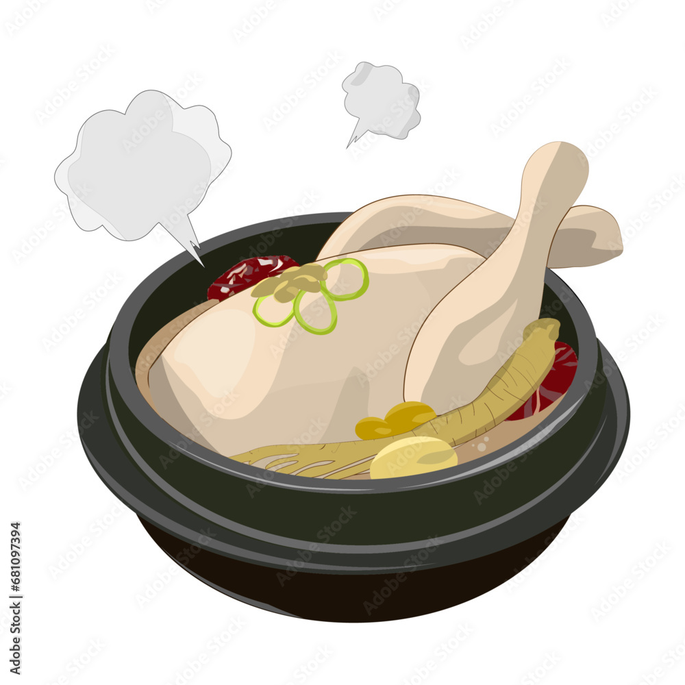 복날 삼계탕 벡터 일러스트 이미 Stock Vector | Adobe Stock