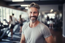Man Smiling In The Gym By Generative AI