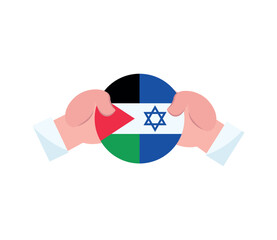 Canvas Print - israel and palestine peace badge