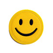 Yellow Smile Patch Isolated on Transparent Background Generative AI