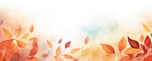 Autumn Leaves Seasonal Background Illustration. Generative Ai