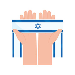 Canvas Print - israel peace hands with flag