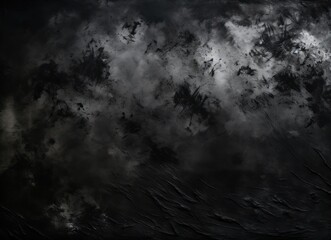  a black and white photo of the sky with clouds and a plane in the middle of the sky with a plane in the middle of the sky.