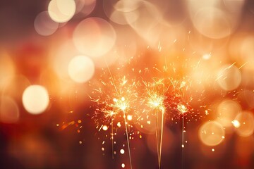 sparkler lights and bokeh background Generative AI