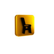© Iryna - Black Chair icon isolated on transparent background. Yellow square button.